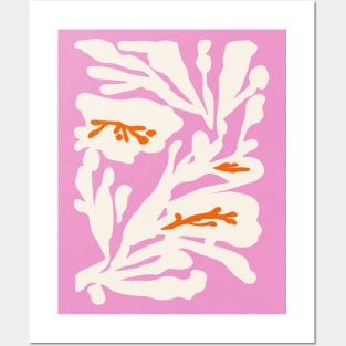 Retro Botanical Art Abstract Flowers Matisse Inspired Posters and Art